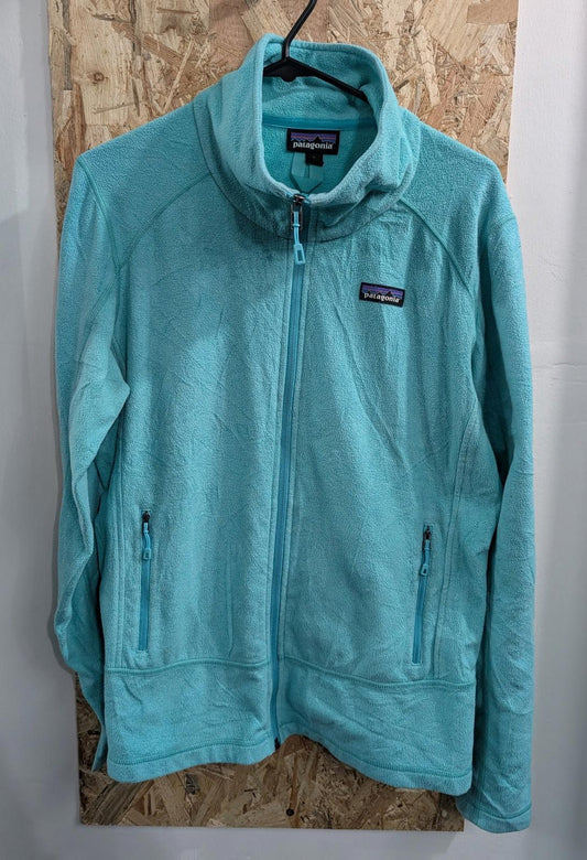 Patagonia Fleece Jacket Large Women Zip Turquoise Blue Outdoor Hiking Walking