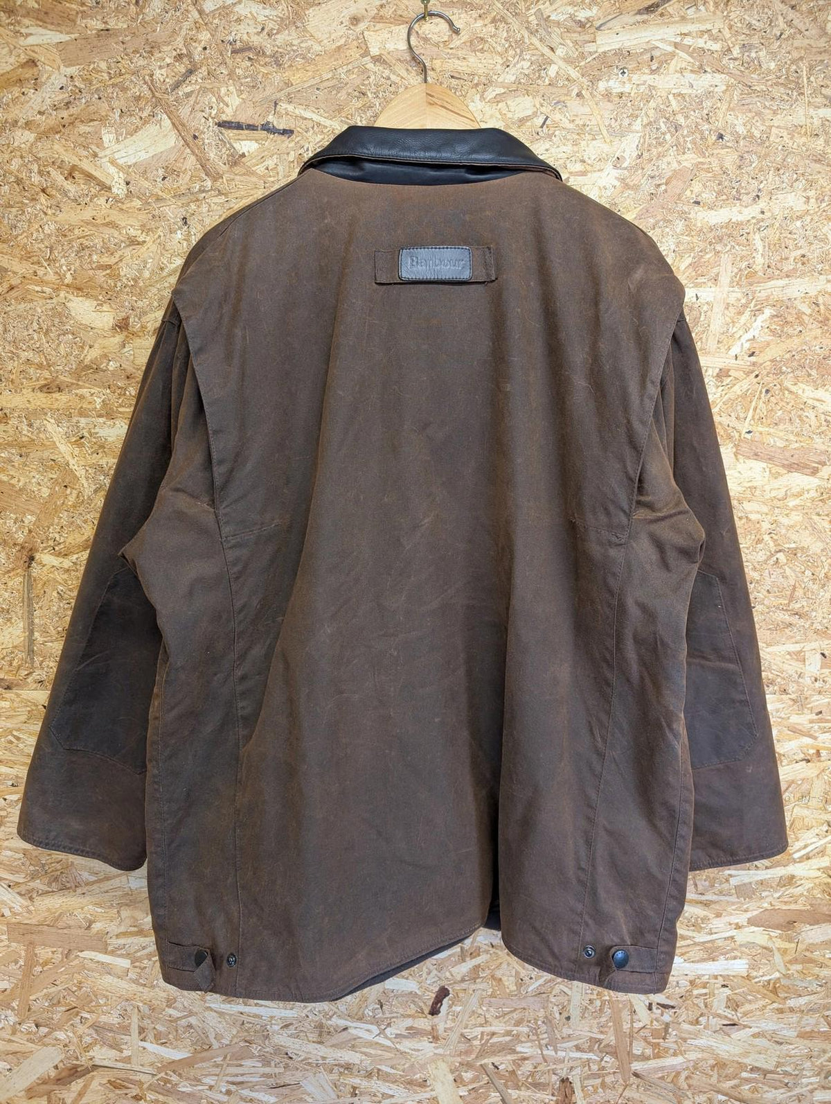 Barbour Bushman Jacket Large Men Waxed Cotton Brown England Made Tartan Leather