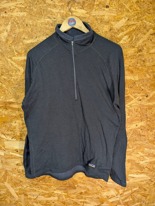 Patagonia 1/4 Zip Lightweight Fleece Mens Medium Navy Blue USA Made Vintage 90s