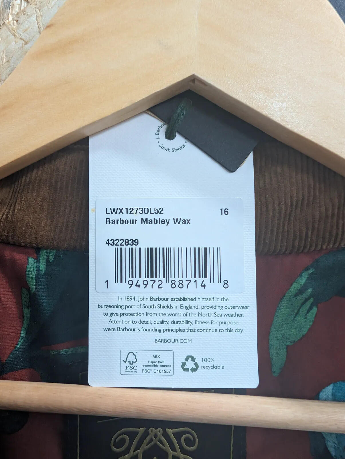 Barbour Mabley Wax Jacket Women UK 16 Green House Of Hackney Waxed Cotton Ltd Ed