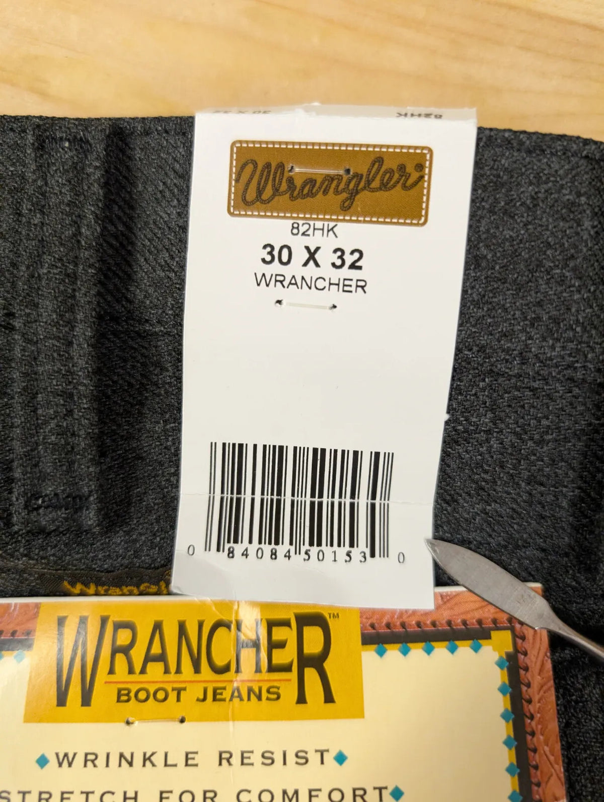 Vintage Wrangler Wrancher Bootcut Trousers W30 L32 Men Grey Stretch 82HK Zip NWT