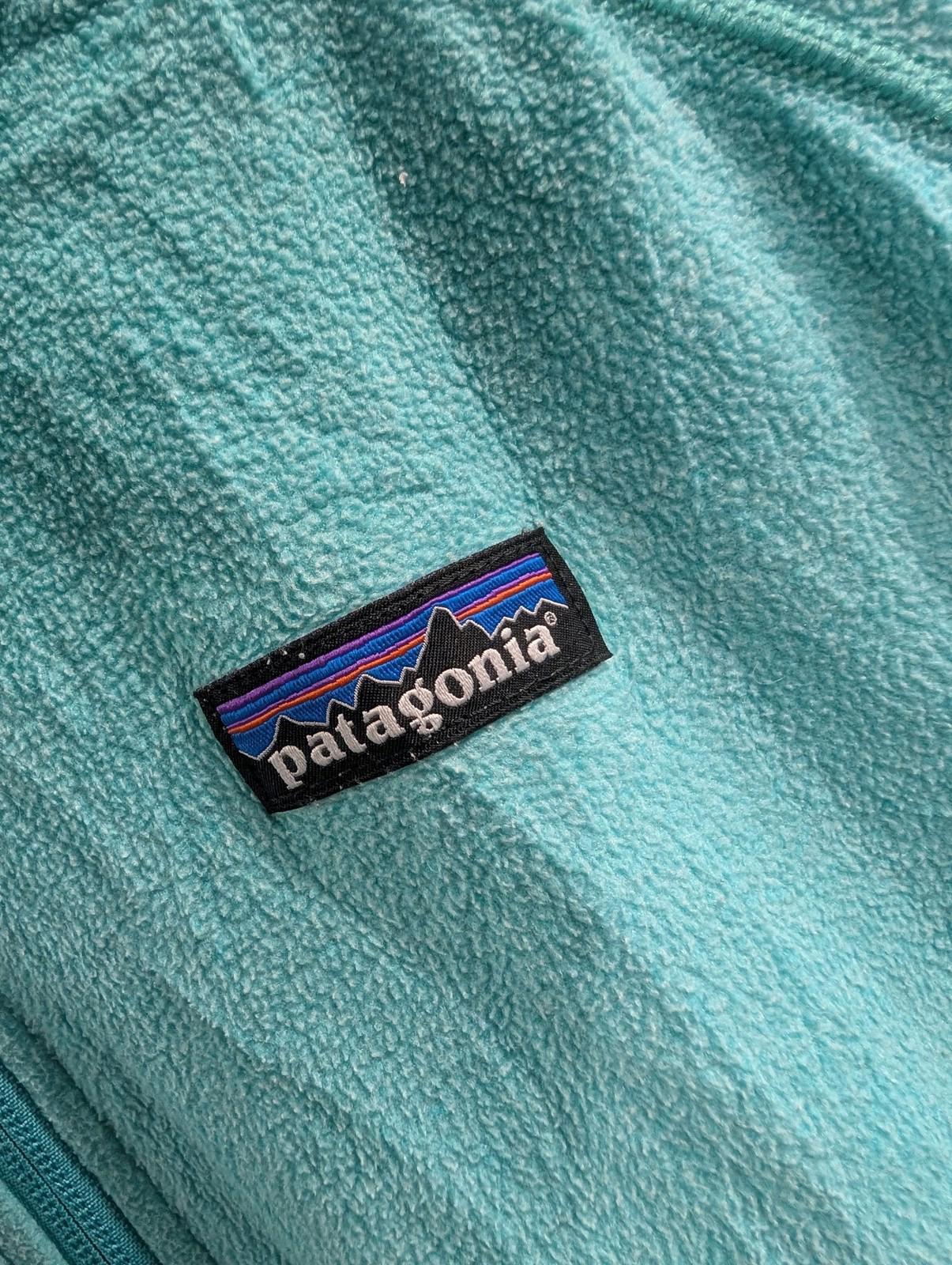 Patagonia Fleece Jacket Large Women Zip Turquoise Blue Outdoor Hiking Walking