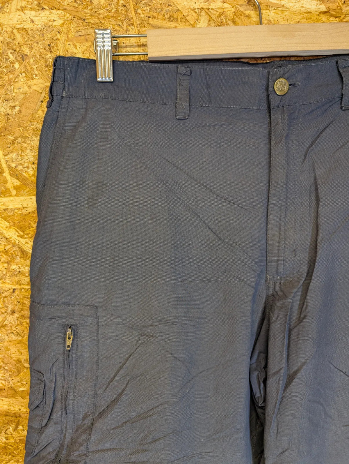 Fjallraven Sipora MT Trousers Mens W34 L32 Grey Cotton Cargo Relaxed Straight