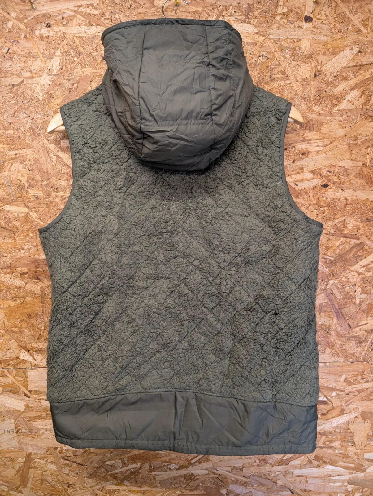 Patagonia Gilet Fleece Vest Women M Green Reversible Hooded Full Zip Fleece