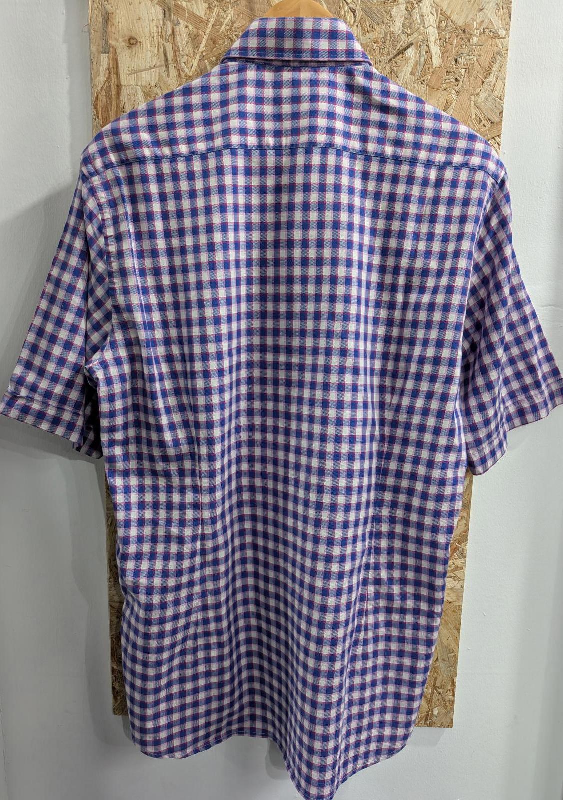 Paul & Shark Yachting Shirt Mens Medium Short Sleeve Pocket Purple Pink Check