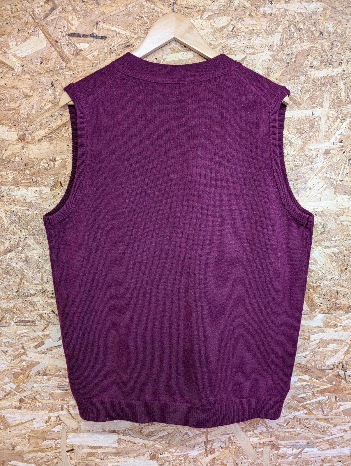 Woolovers Waistcoat Mens Large Wool Button Sleeveless Purple Magenta