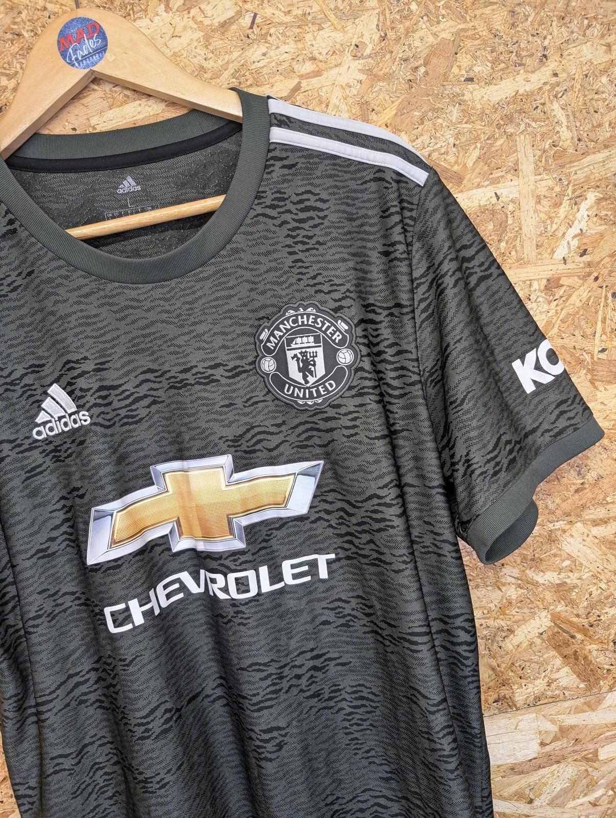 Adidas Manchester United Large Men Goalkeeper Football Shirt Black 2020 Kit Grey