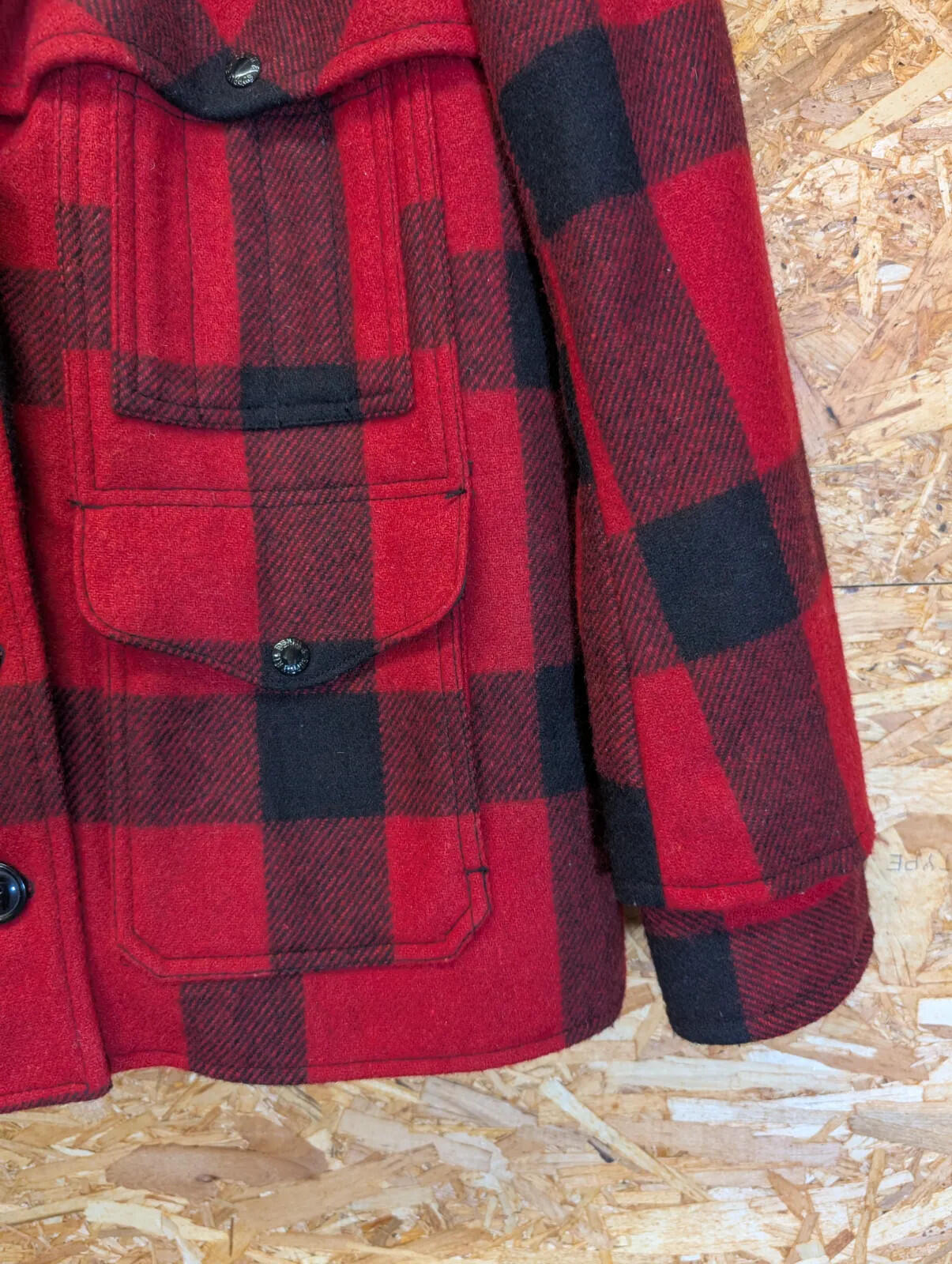 Ralph Lauren Denim & Supply Jacket Mens S Mackinaw Red Wool Buffalo Plaid Sherpa