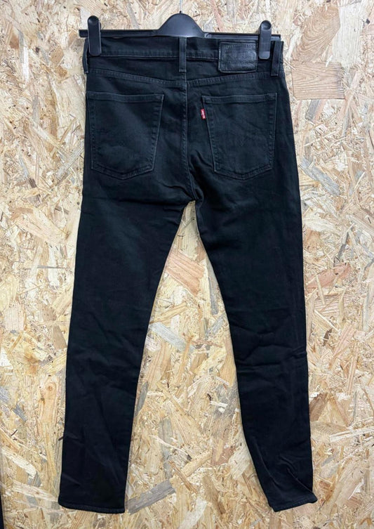 Levis 510 Skinny Jeans W30 L32 Men Black Slim Stretch Zip Fly Red Tab Emo Goth