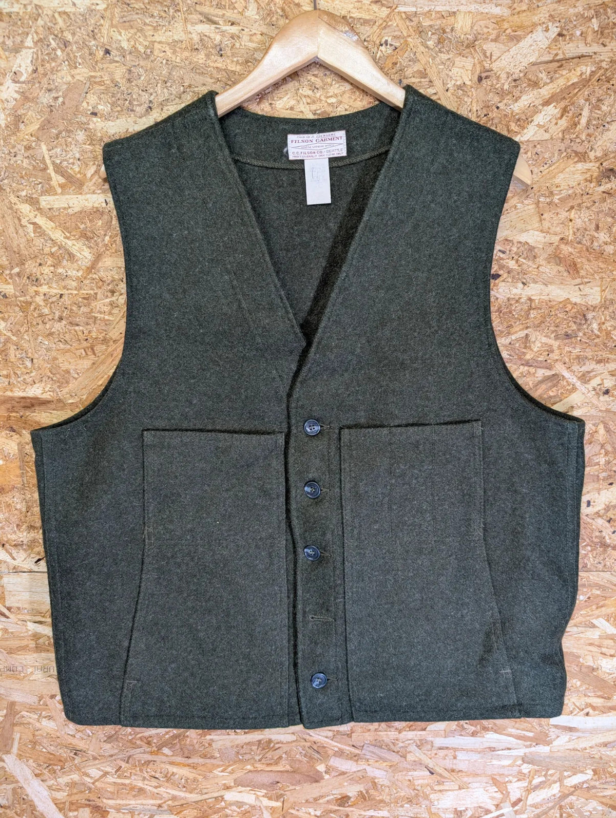 Filson Mackinaw Wool Vest 2XL 48 Forest Green Body Warmer USA USA Made Heritage