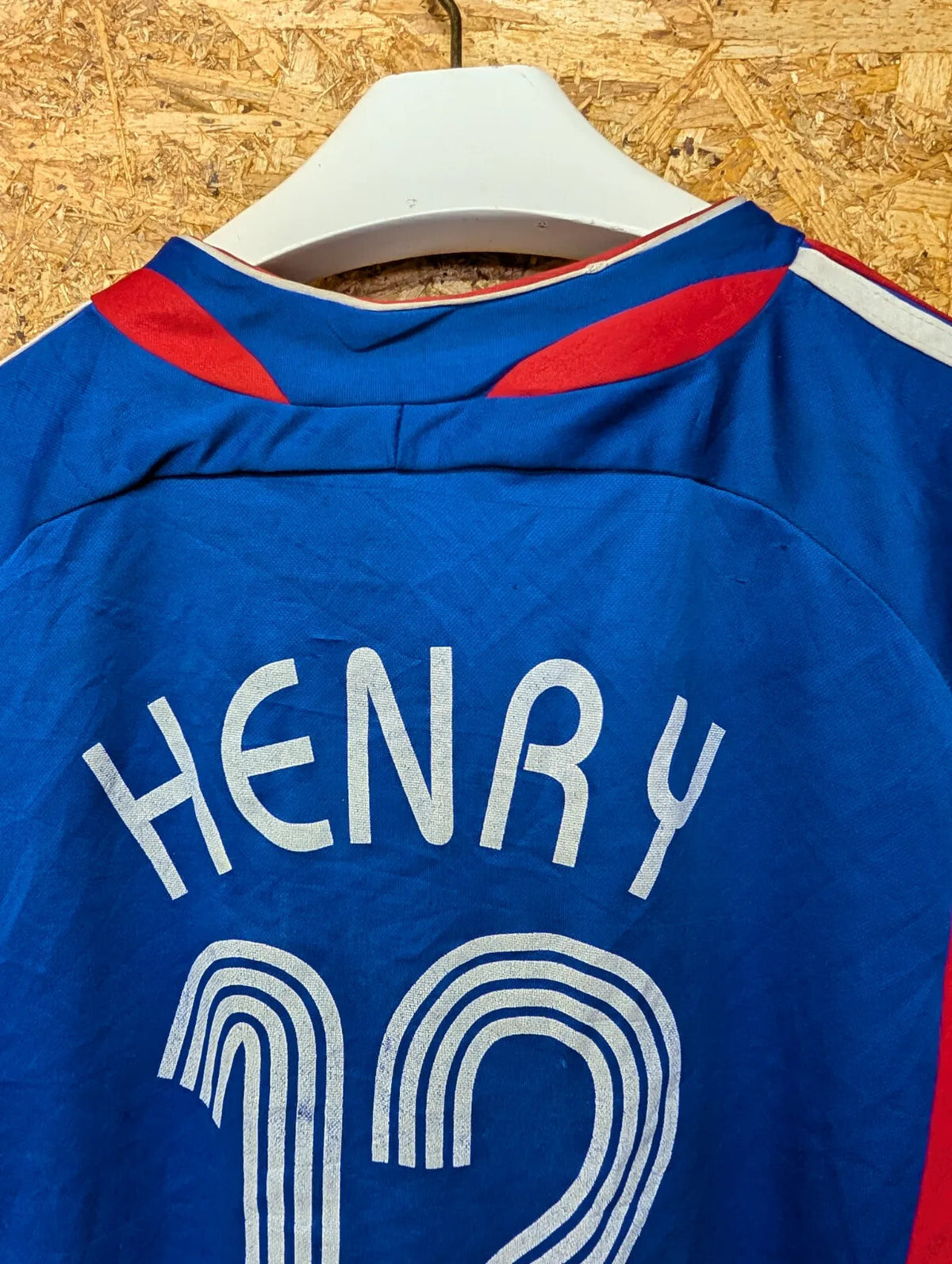 Vintage Adidas France 04/05 Home Shirt Mens XL Henry Name 12 Blue S/S World Cup