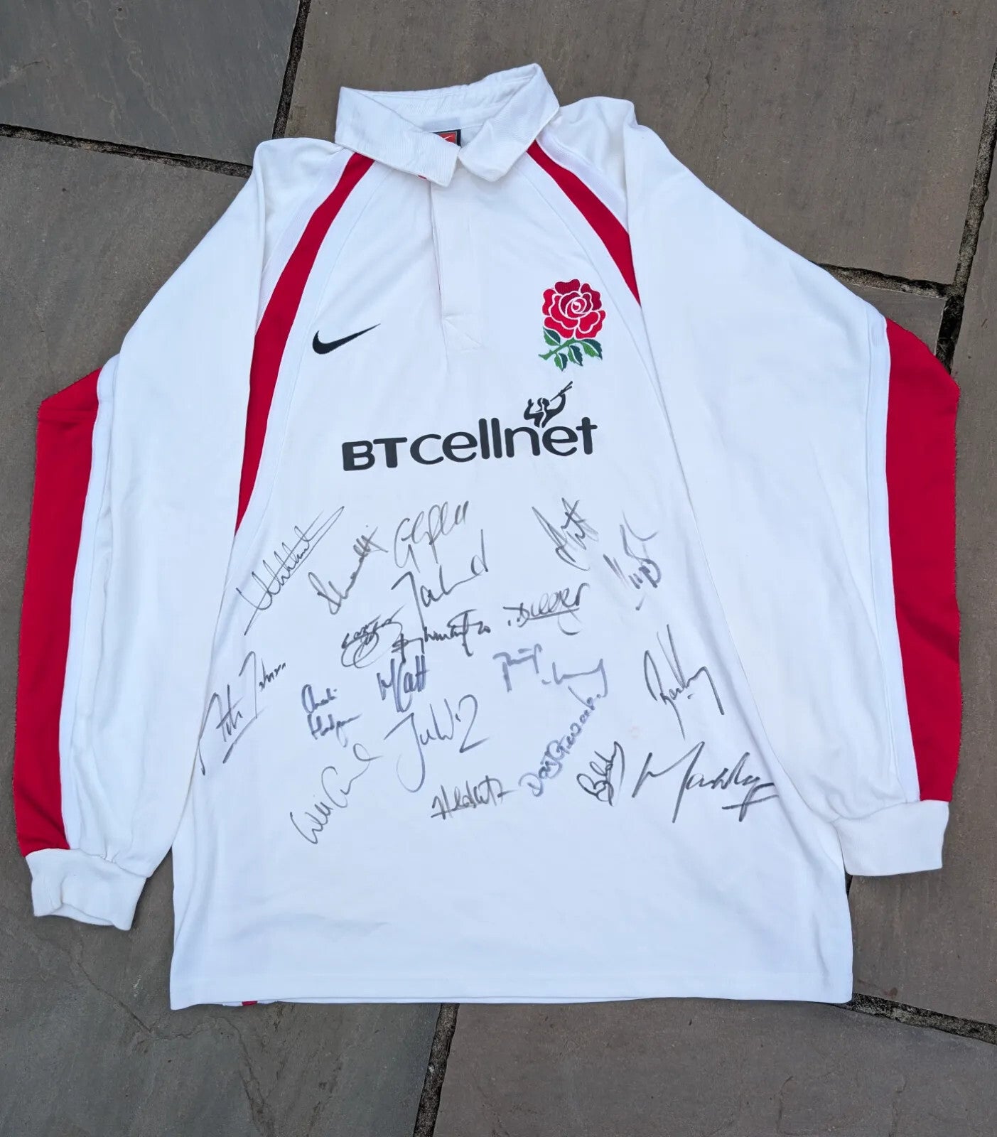 Signed England Rugby Shirt 99-03 Men Large World Cup Winners Wilkinson Dallaglio