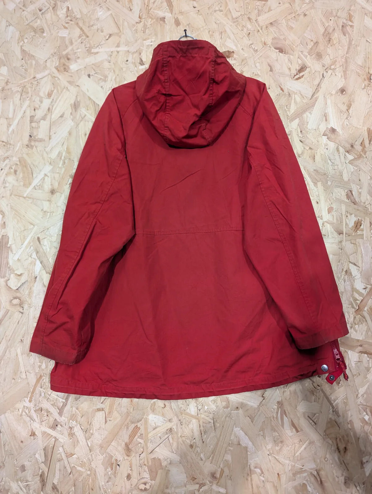 Fjallraven Vardag Anorak Womens Large Red 1/2 Zip Hooded Windbreaker G1000 Coat