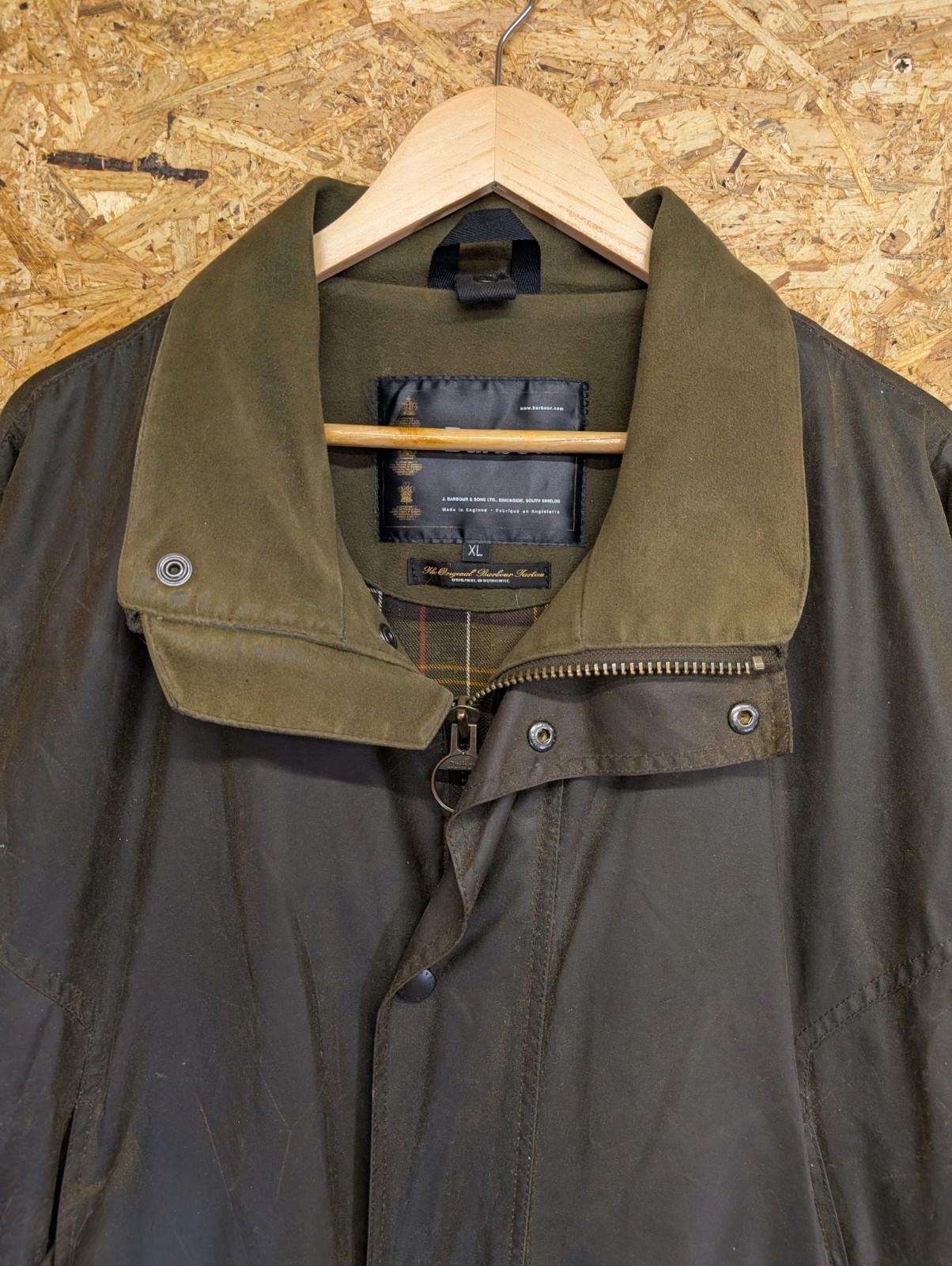 Barbour Berwick Wax Jacket XL Men A570 Long Cotton Brown England Made Tartan