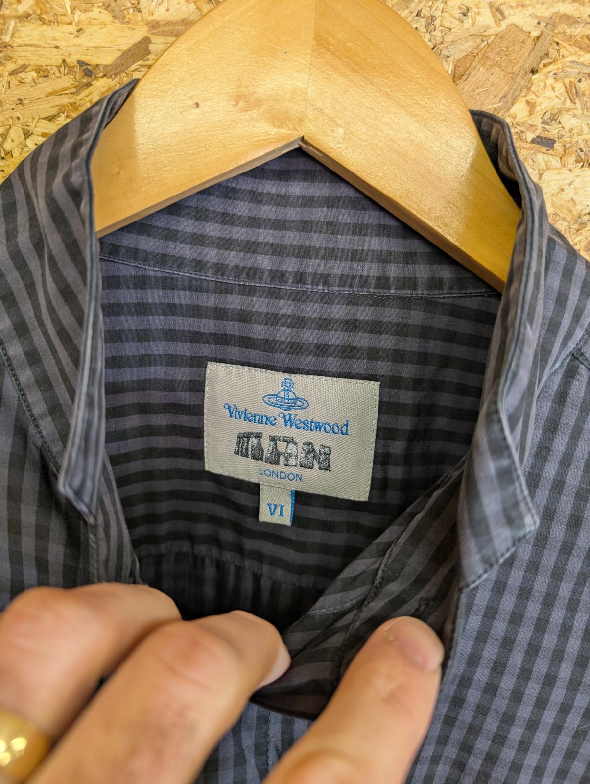 Vivienne Westwood Shirt XL Blue Check Long Sleeve Cotton Vintage