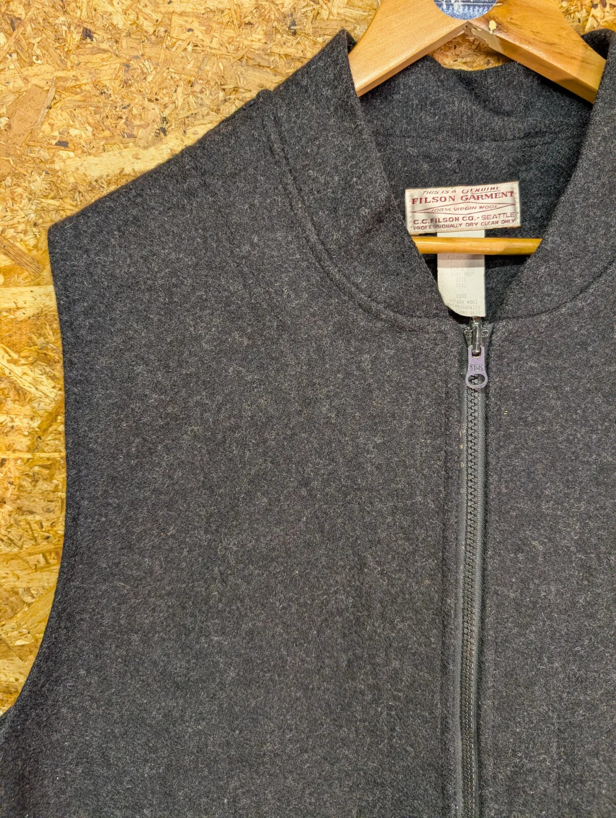 Filson Mackinaw Wool Vest XXXL Charcoal Grey Zip # 121 Liner Gilet Body Warmer