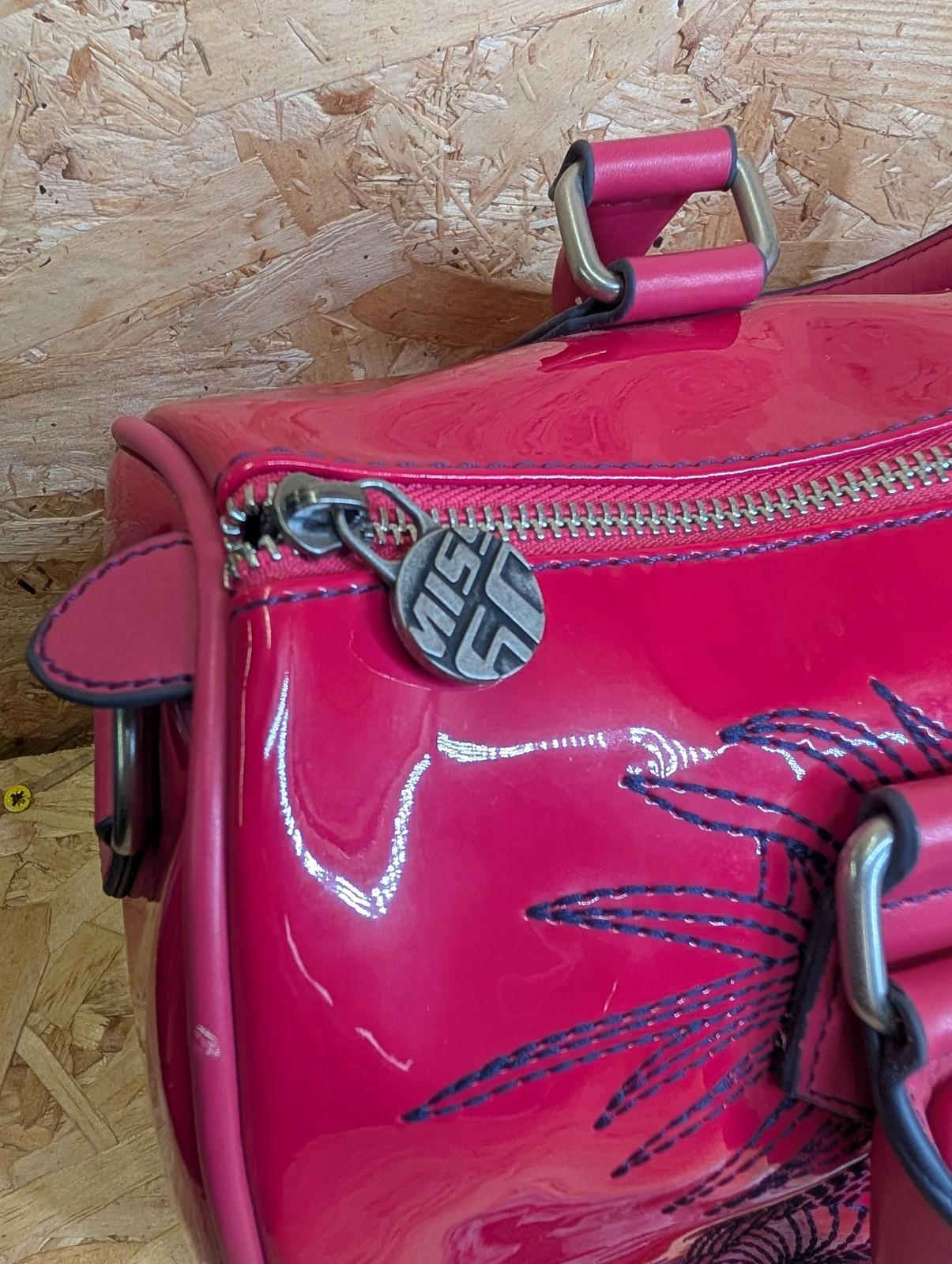 Miss Sixty Womens Holdall Weekend Bag Pink Floral Pattern Duffle Vintage Y2K PVC