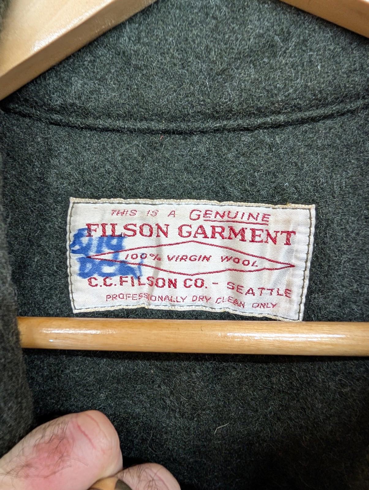 Filson Mackinaw Wool Cruiser Jacket Medium Men Vintage Forest Green Made USA