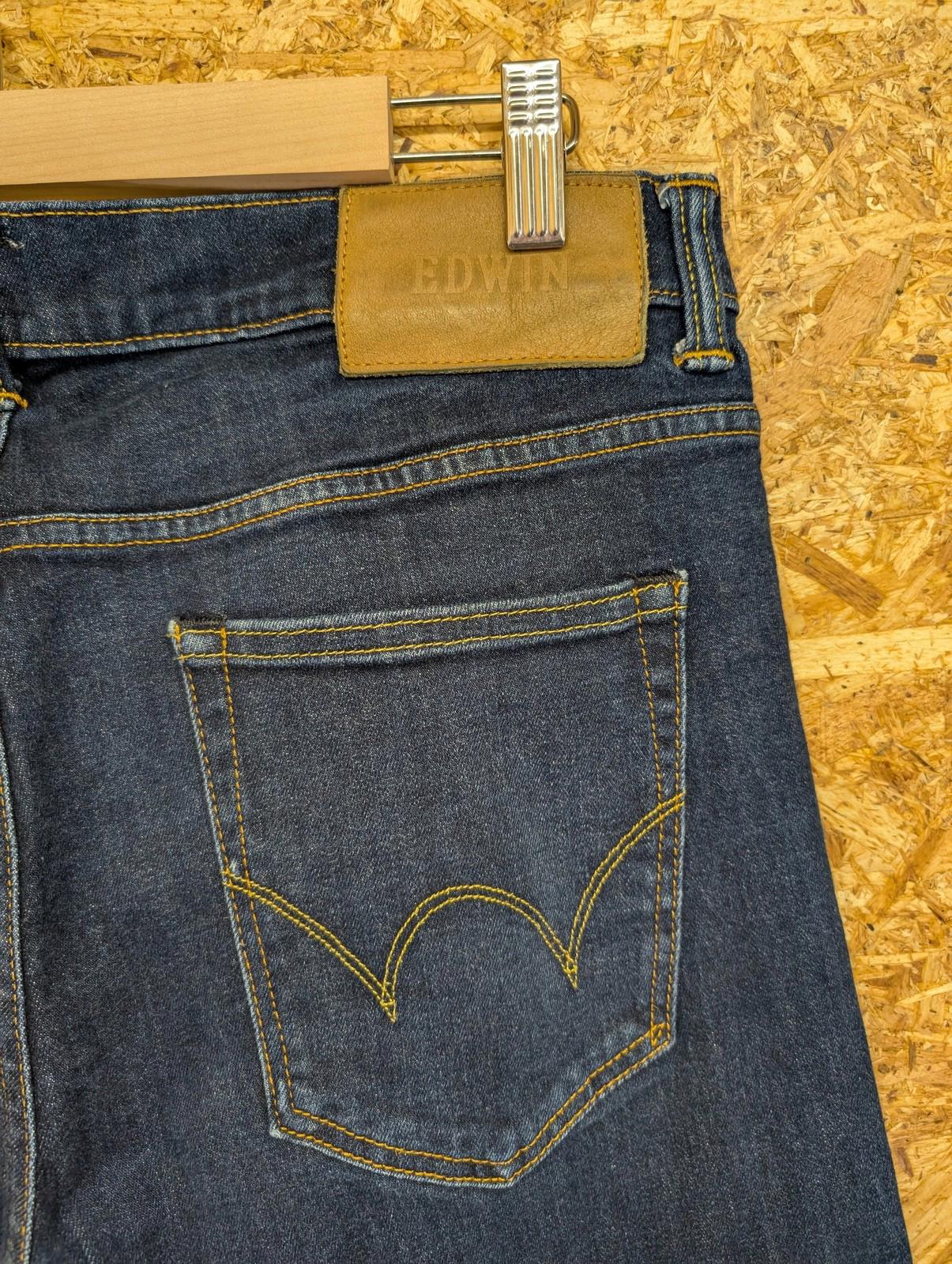 Edwin ED-80 Slim Selvedge Jeans W32 L32 Men Skinny Fit Dark Wash Denim Navy Blue