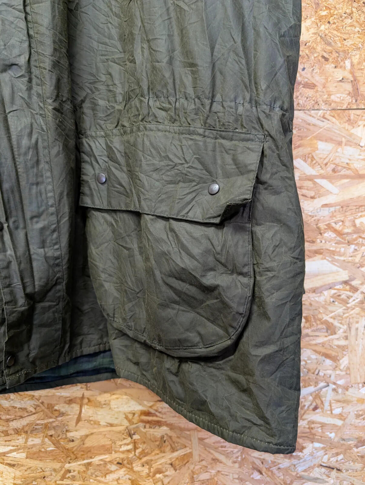Vintage Barbour Durham A5 Hooded Jacket Mens C46 XXL Sage Green Cotton Zip 90s