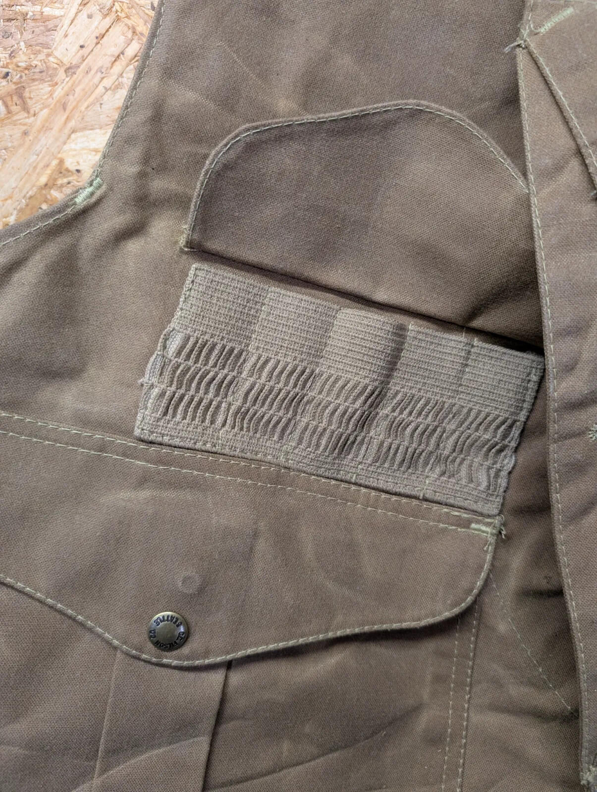 Filson Tin Cloth Hunting Vest Mens Large Style 31 Gilet Brown Wax Tin Cloth Tan