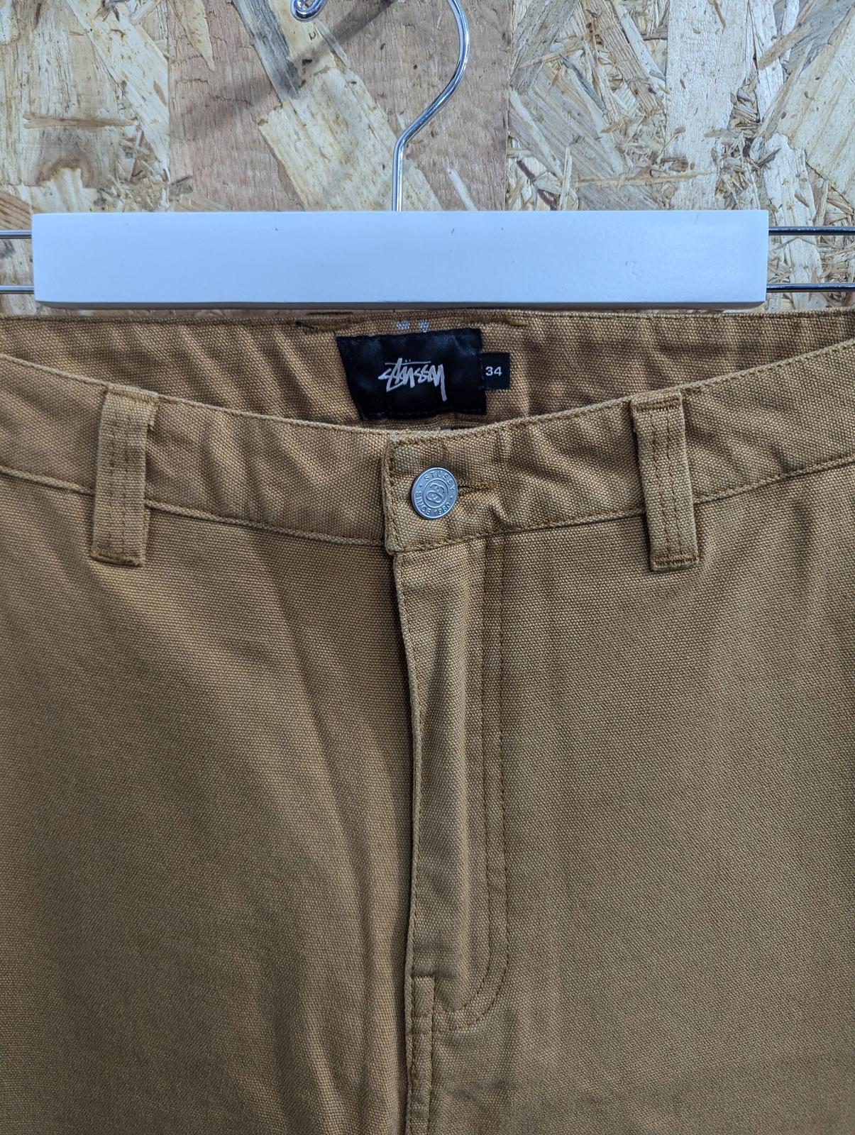 Stussy Carpenter Skate Pants Mens W34 Tan Duck Brown Canvas Chino Trousers Cargo