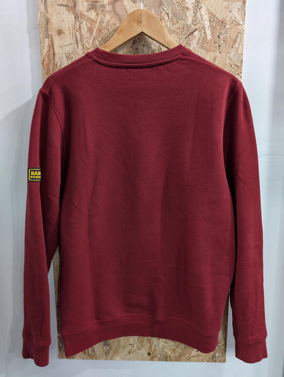 Barbour Sweatshirt Mens Size Medium Jumper Sweater Crew Neck Burgundy Red