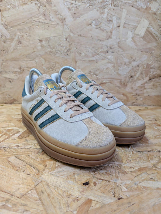 Adidas Gazelle Bold UK 5.5 EU 38.5 Cream Collegiate Green Suede Lace