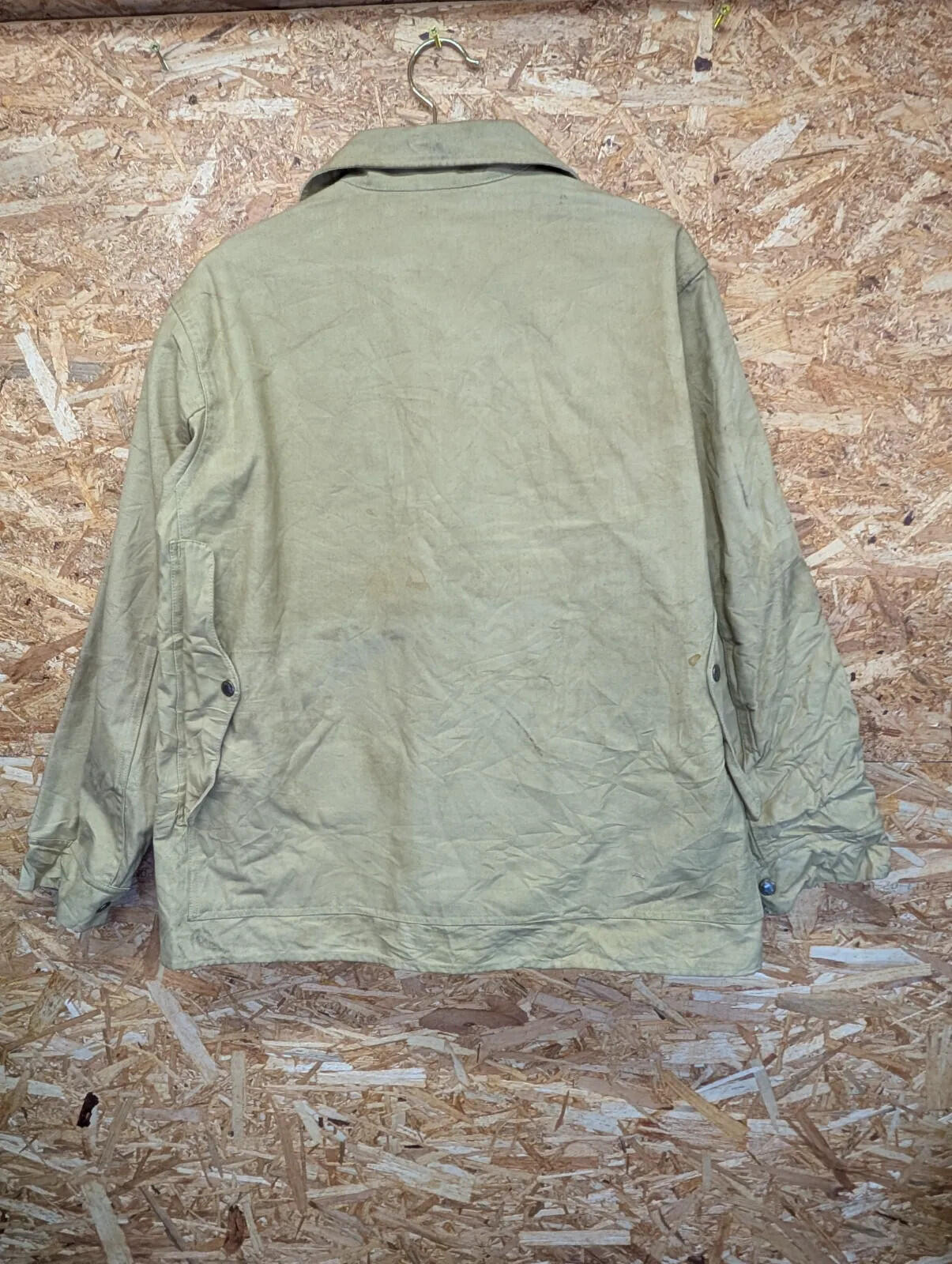 Filson Waxed Cotton Field Jacket Mens 46 Olive Snap Front Outdoor Workwear