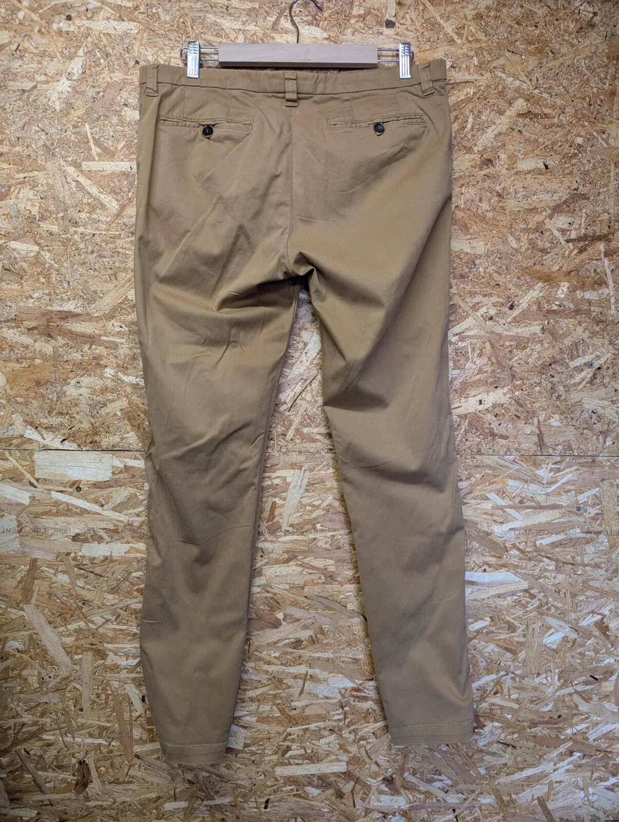 Oliver Sweeney Slim Chinos Mens W34 L32 Tan Brown Twill Trousers Zip Fly Smart