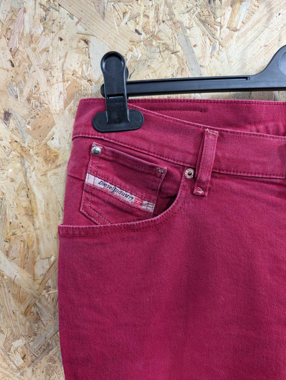 Diesel Getlegg Jeans W32 L37 Tall 0111C Red Slim Skinny Low Waist Stretch Denim