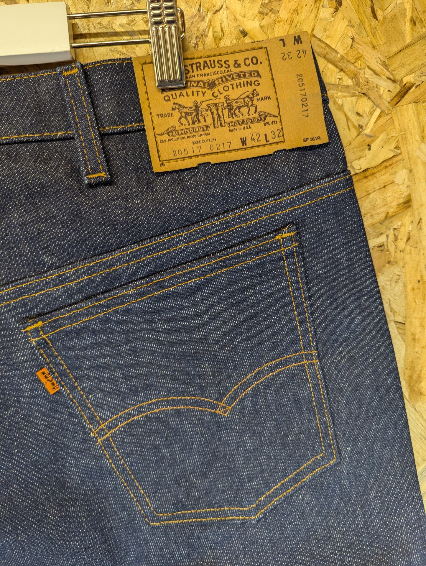 Levis 517 Rigid Blue Jeans Bootcut Made In USA Vintage 1976 Deadstock W42 L32