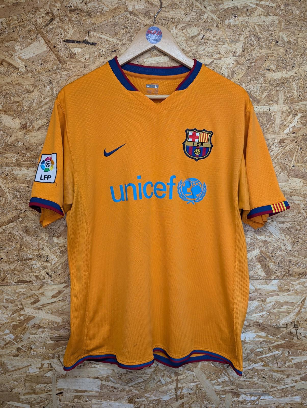 Nike FC Barcelona Away Shirt Large Men LFP Orange 2006 Football 05/06 Messi