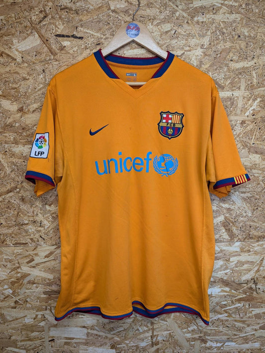 Nike FC Barcelona Away Shirt Large Men LFP Orange 2006 Football 05/06 Messi