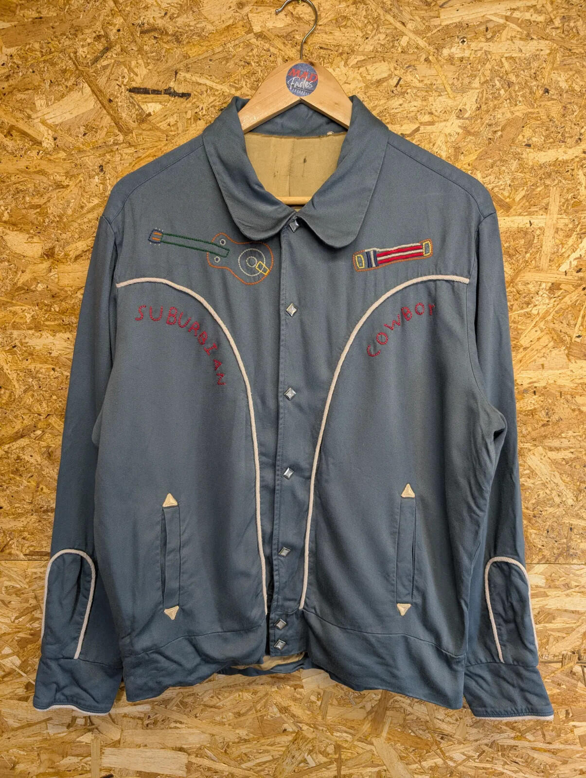 LVC Suburban Cowboy Jacket Mens Medium Blue Grey Western Levis Vintage Clothing