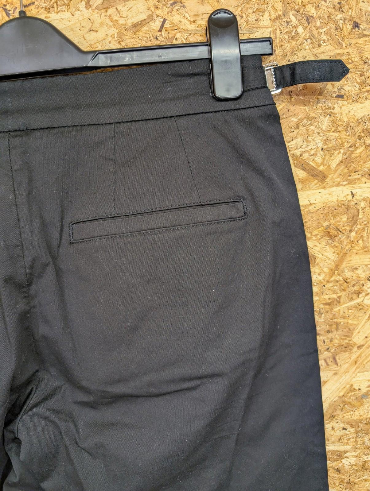 Arne Trousers Mens W32 L28 Slim Fit Black Cotton Blend Casual Pants Chino Buckle