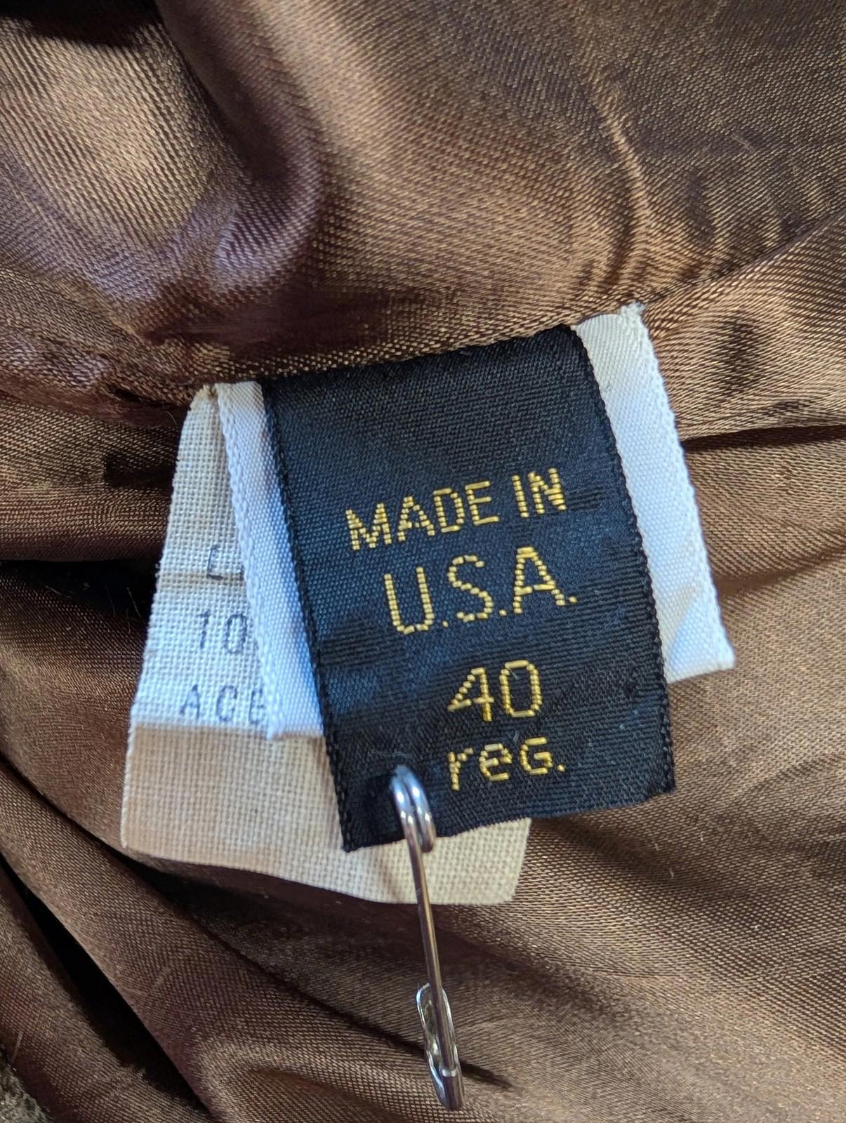 Vintage London Fog Bomber Jacket Medium 40 Men Suede Lined Brown USA Made 70s