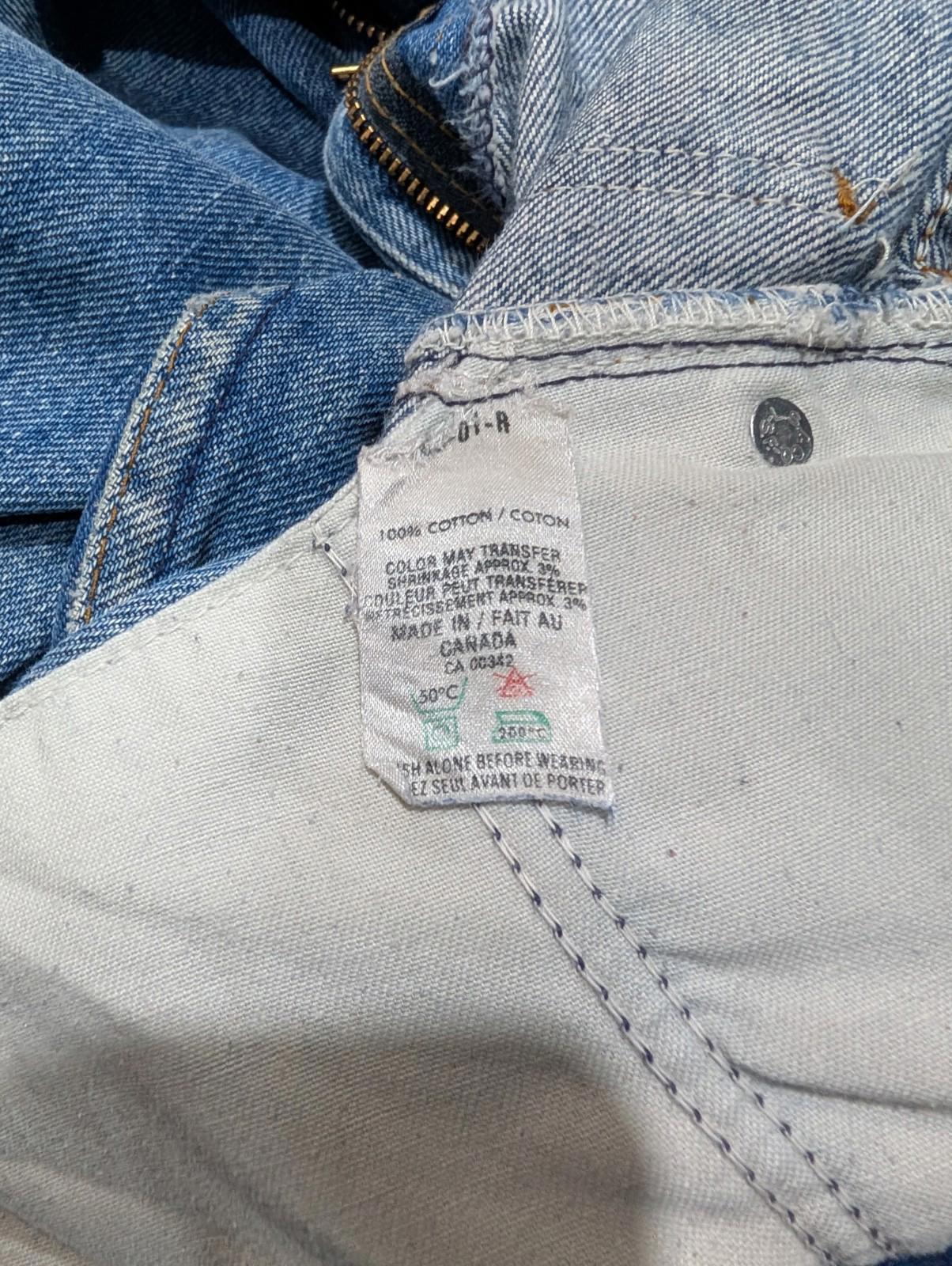 Levis Canadian Jeans W34 L34 Vintage 80s Straight Fit Mid Blue Denim Zip Fly