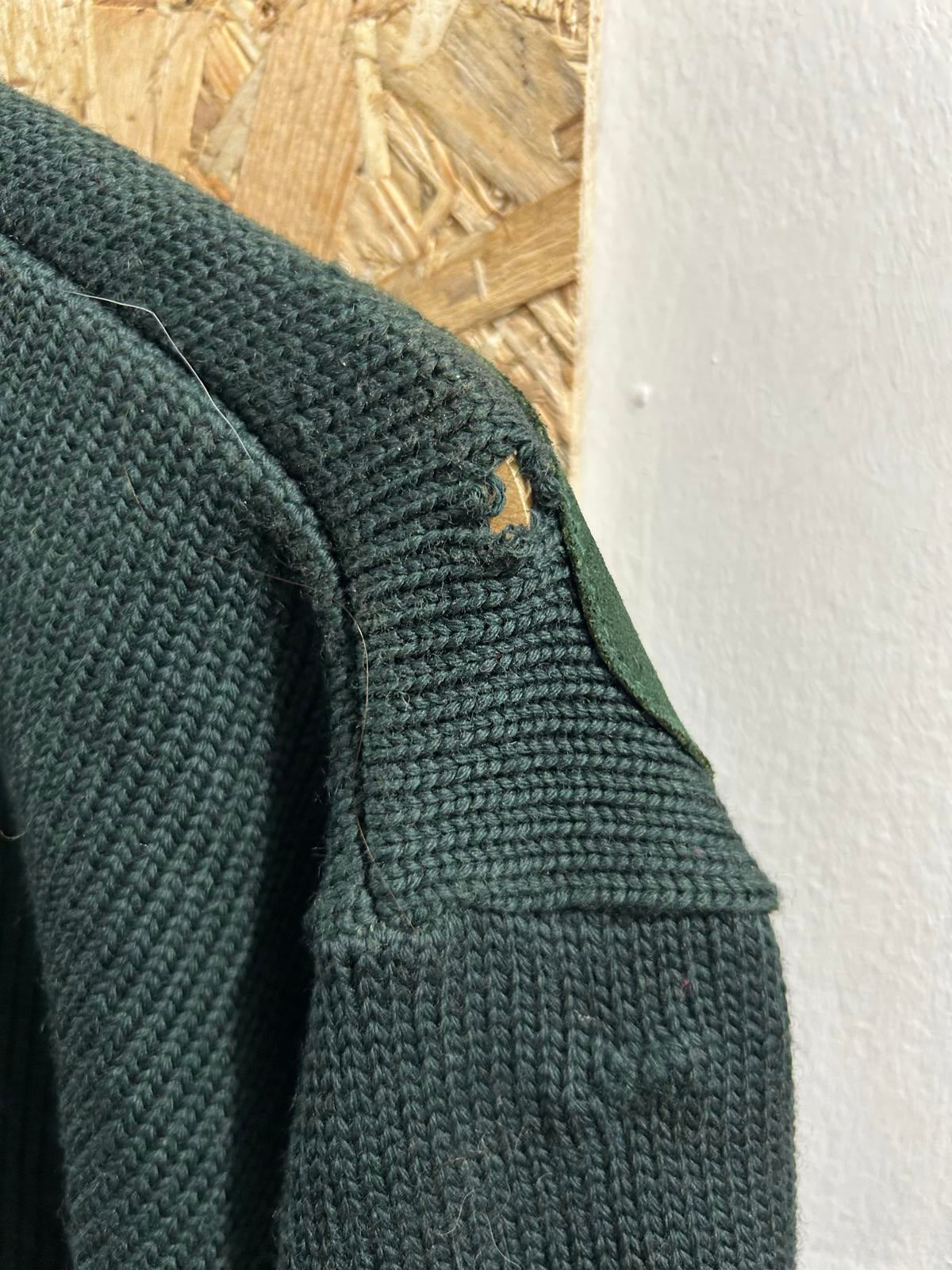 Filson Mens Size XL Vintage Green Wool Leather Cardigan Style 713 USA Made