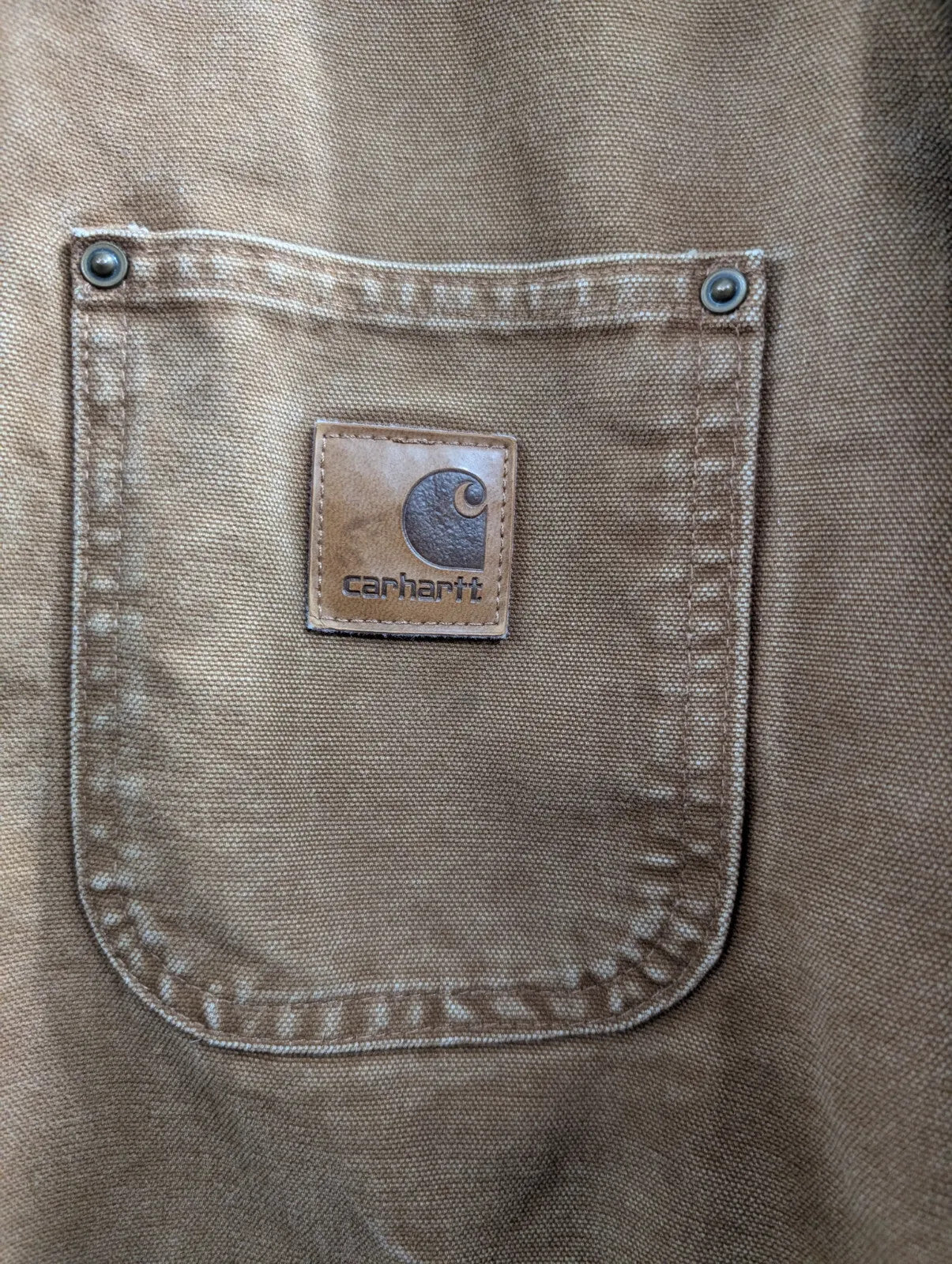 Carhartt Chore Jacket Mens XL Regular Brown Canvas Cord Collar Work Wear Duck