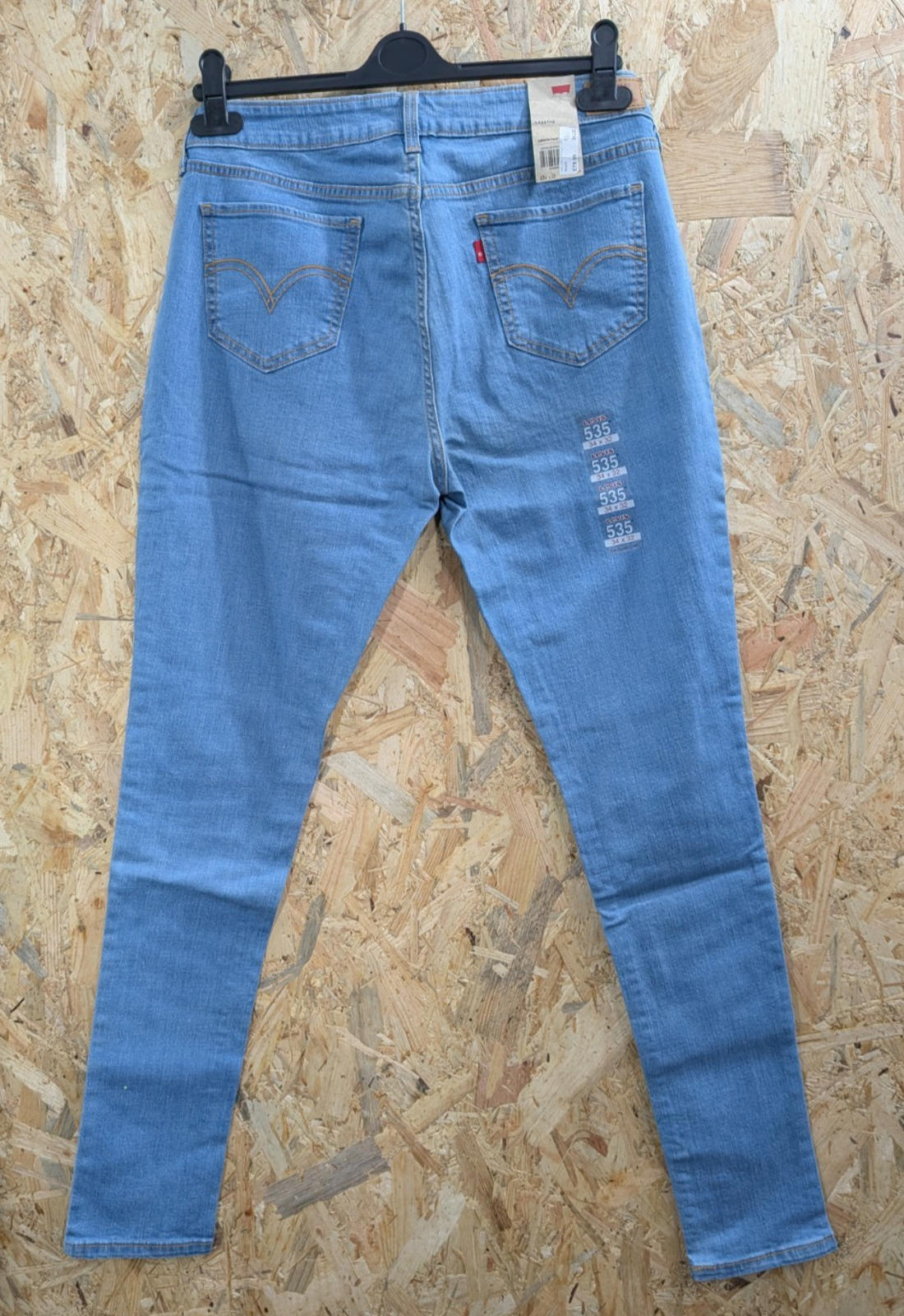 Levis 535 Skinny Jeans Size 16 W34 L32 Women Light Blue Stretch Slim Legging