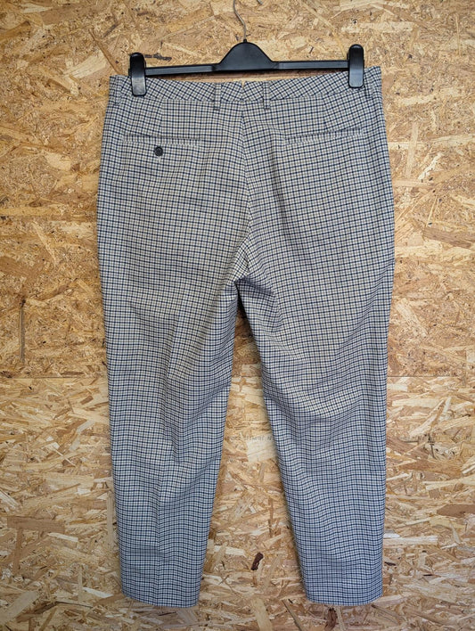 Lacoste Live Trousers W36 L29 Men Check Slim Fit Beige Golf Smart Cropped