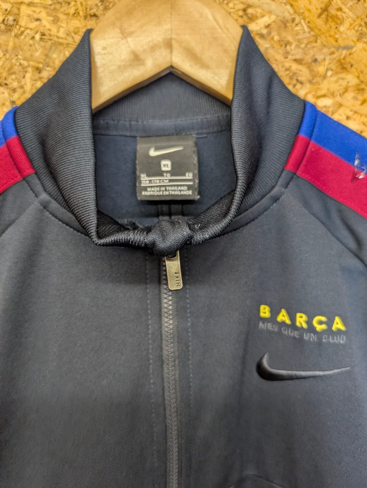 Nike FC Barcelona Track Jacket Kids XL Age 12-13 Navy Blue Full Zip 158-170cm