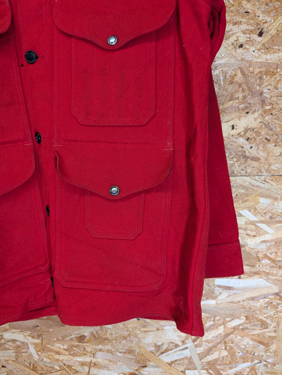 Filson Mackinaw Wool Cruiser Jacket Men Medium Red USA Union Made Vintage 60s