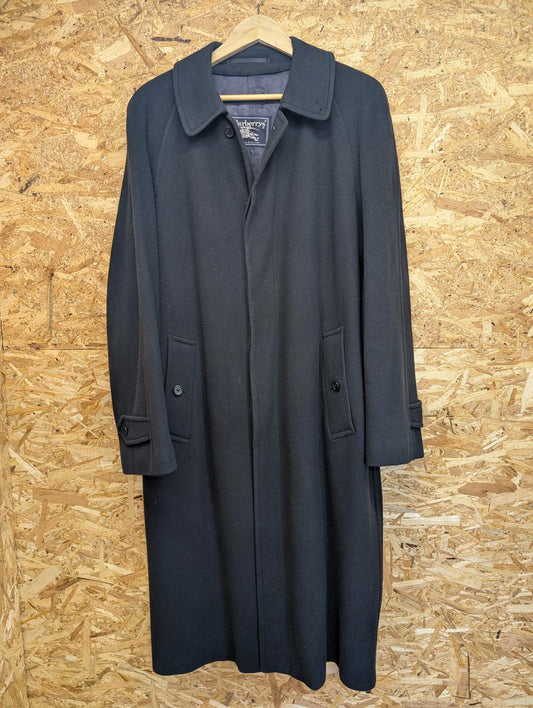 Burberrys London Over Coat XL J624455 Smart Wool Navy Blue CH96D 48 Long