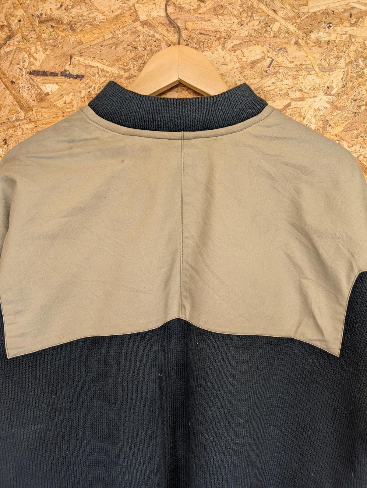 Filson Henley Guide Jumper Medium Men Green Beige Wool Tin Cloth Sweater 711 USA