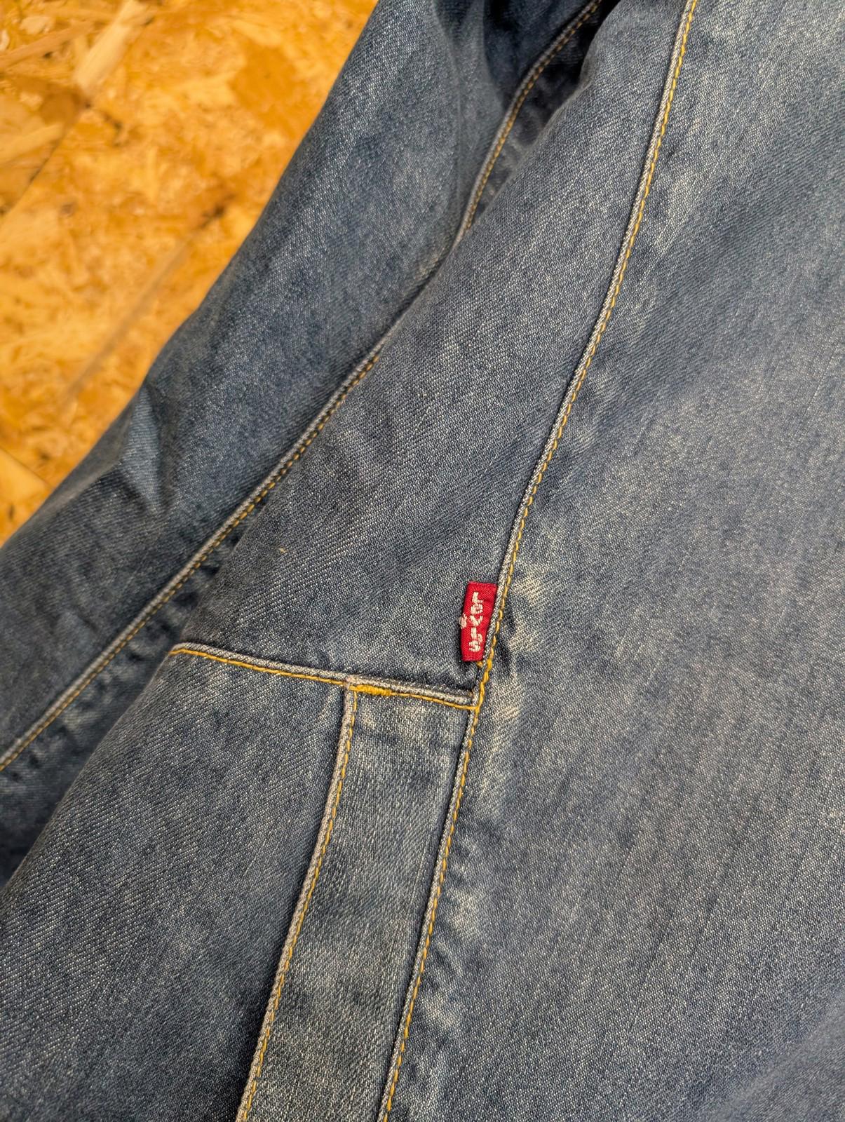 Levis Engineered Jacket Small Men Denim Hooded Blue Padded Jean Vintage Y2K