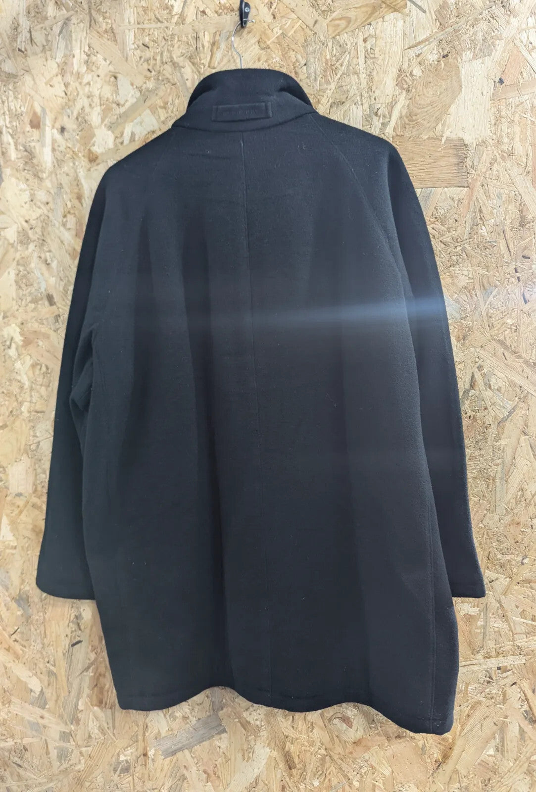 Vintage Burberry London Coat Mens XL Black Wool Cashmere Quilted Padded Nova