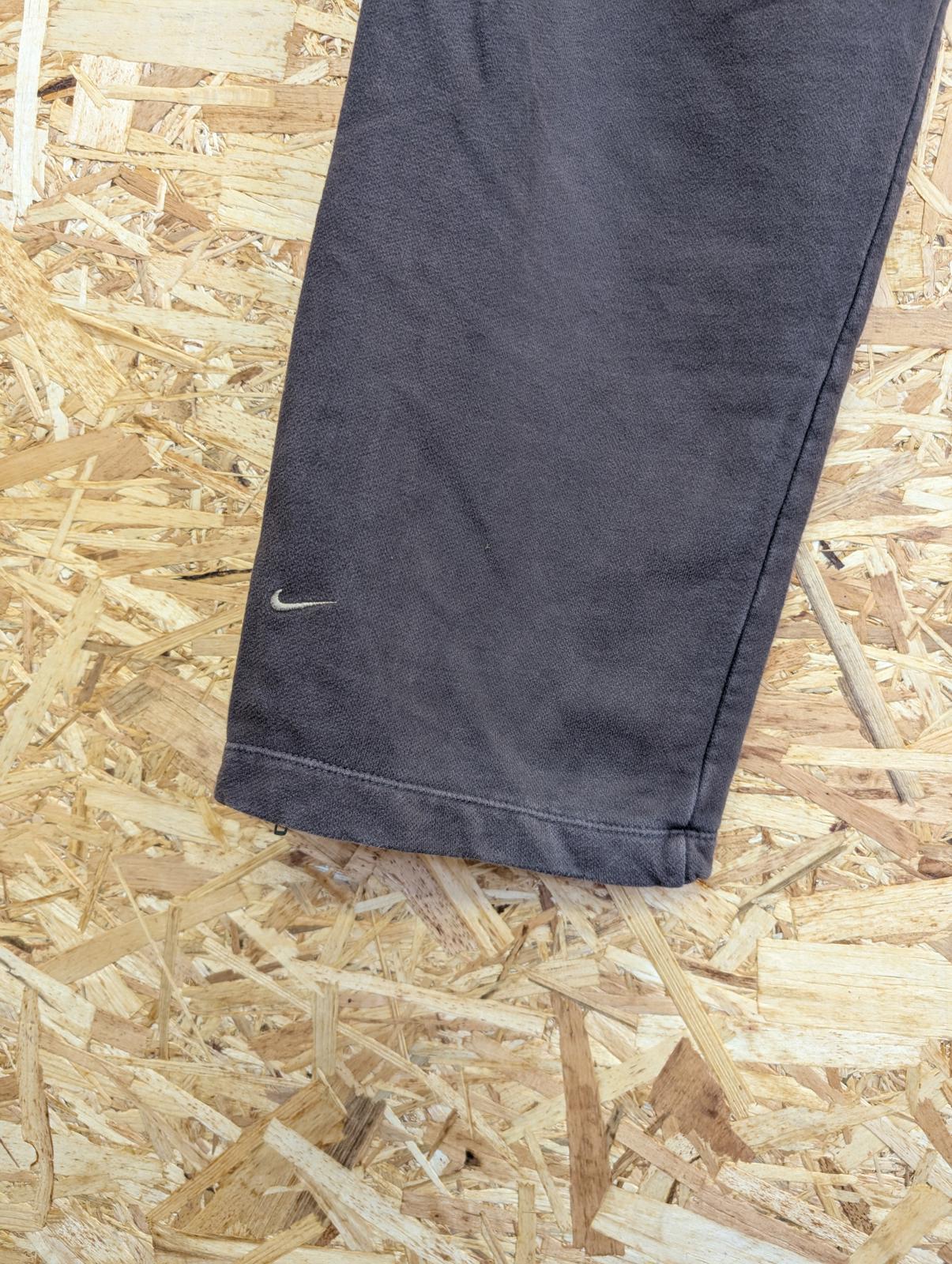 Nike Joggers Large Chocolate Brown Beige Vintage 90s Streetwear Zip Sides Y2K