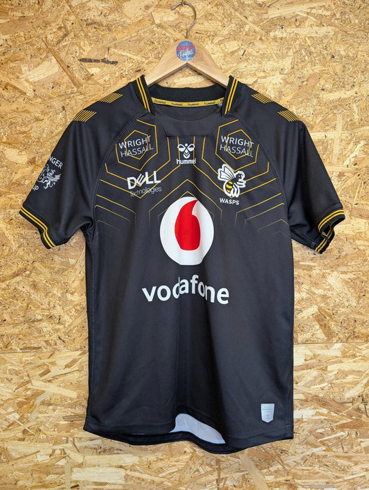 London Wasps Rugby Shirt Medium Men 2021-22 Short Sleeve Hummel Vodafone Black